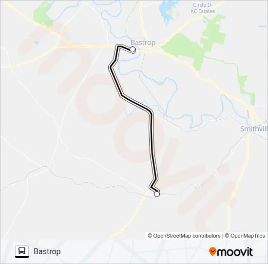 ROSANKY - BASTROP Bus Line Map