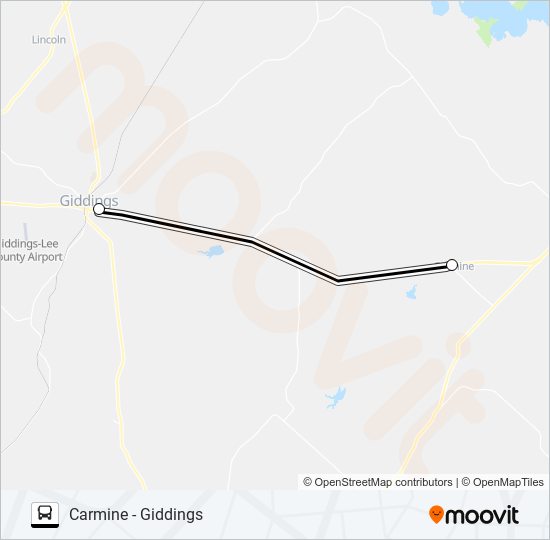 Mapa de CARMINE - GIDDINGS de autobús