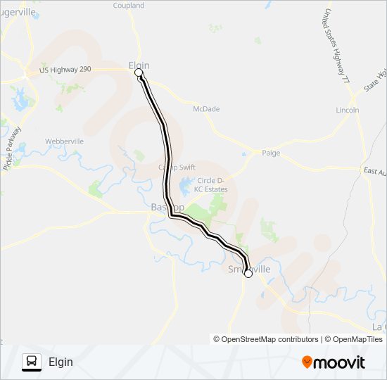 Mapa de ELGIN - SMITHVILLE de autobús