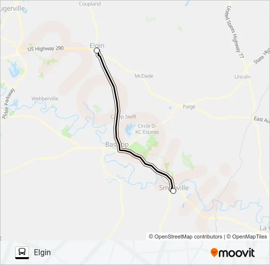 ELGIN - SMITHVILLE Bus Line Map