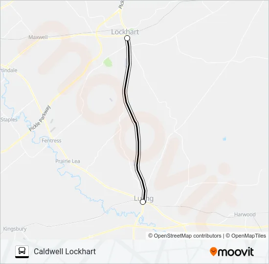 LOCKHART -  LULING Bus Line Map