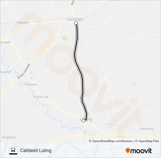 LOCKHART -  LULING Bus Line Map