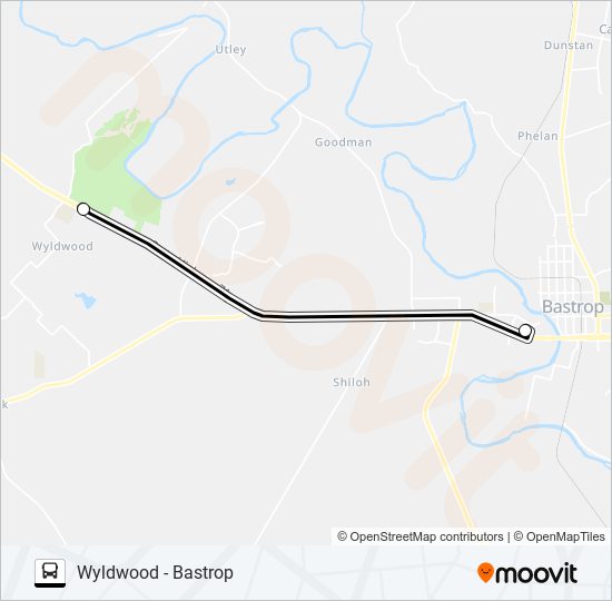 WYLDWOOD - BASTROP bus Line Map