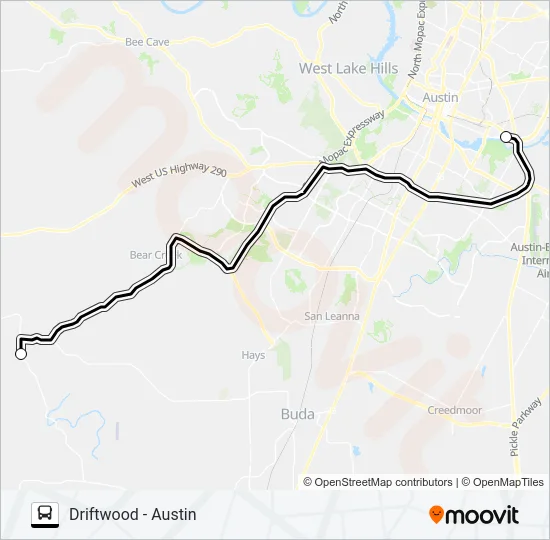 DRIFTWOOD -  AUSTIN Bus Line Map