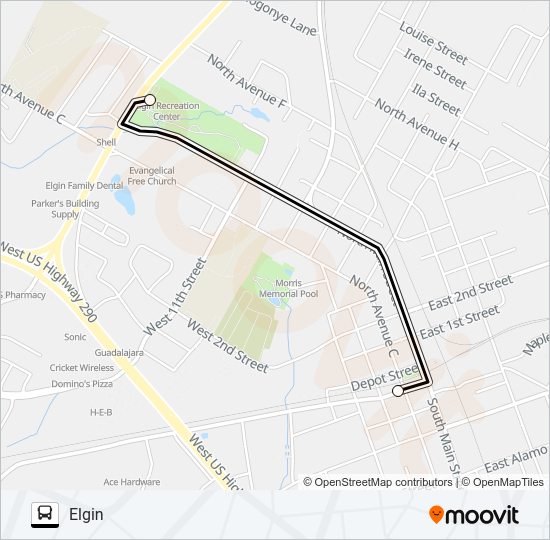 ELGIN LOCAL SERVICE Bus Line Map