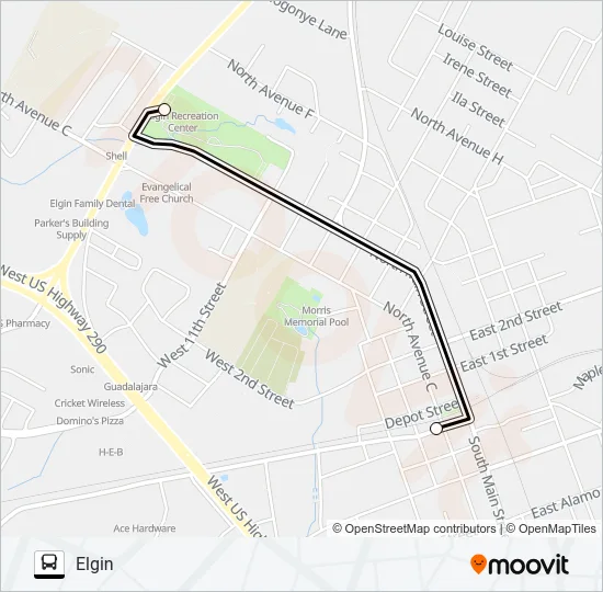 ELGIN LOCAL SERVICE Bus Line Map