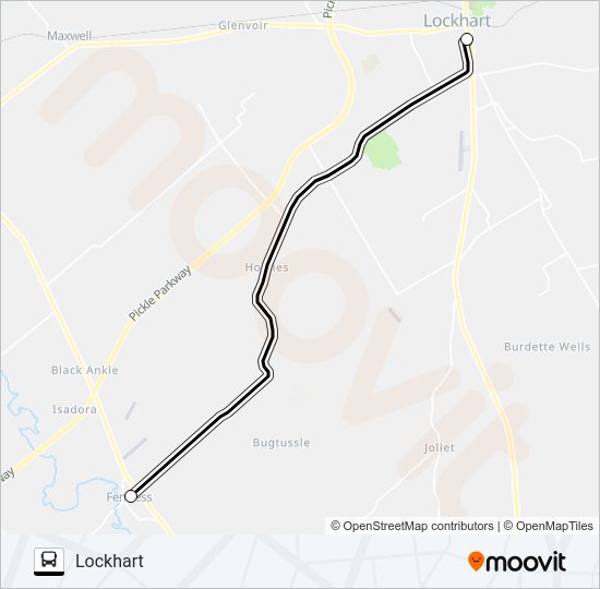 FENTRESS - LOCKHART Bus Line Map