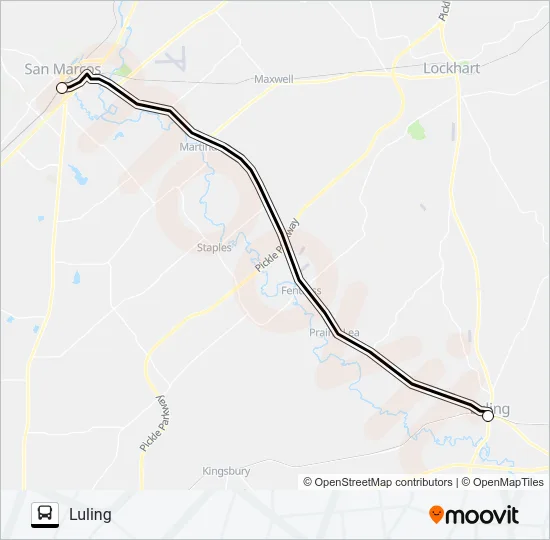 LULING - SAN MARCOS Bus Line Map