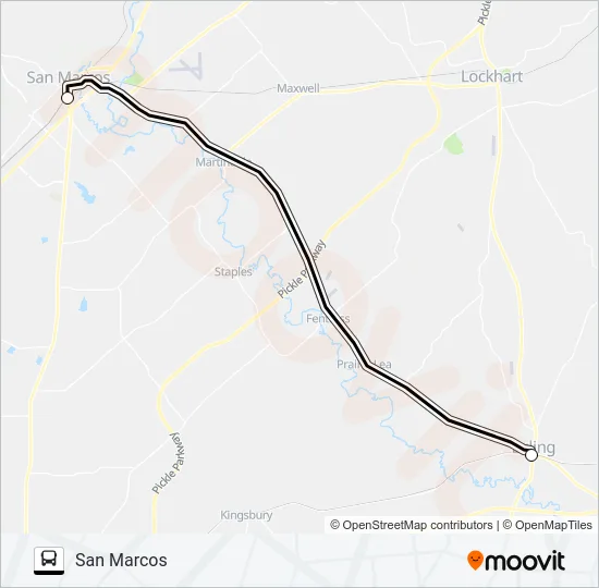 LULING - SAN MARCOS Bus Line Map