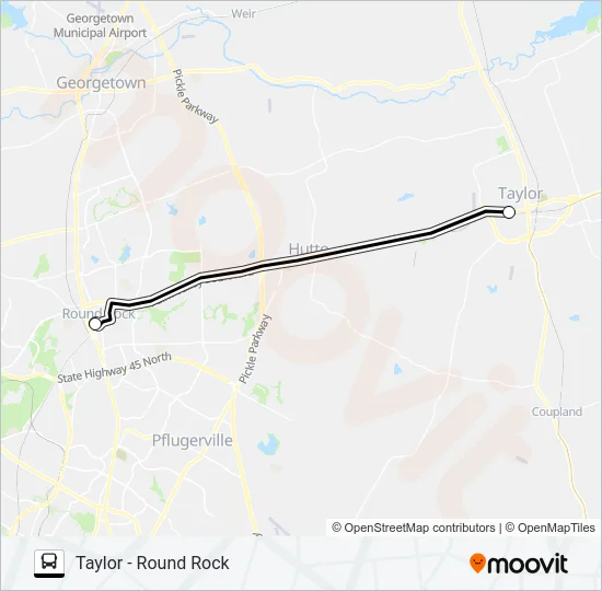 TAYLOR - ROUND ROCK Bus Line Map