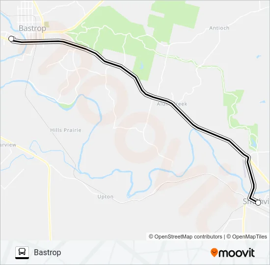 BASTROP - SMITHVILLE Bus Line Map