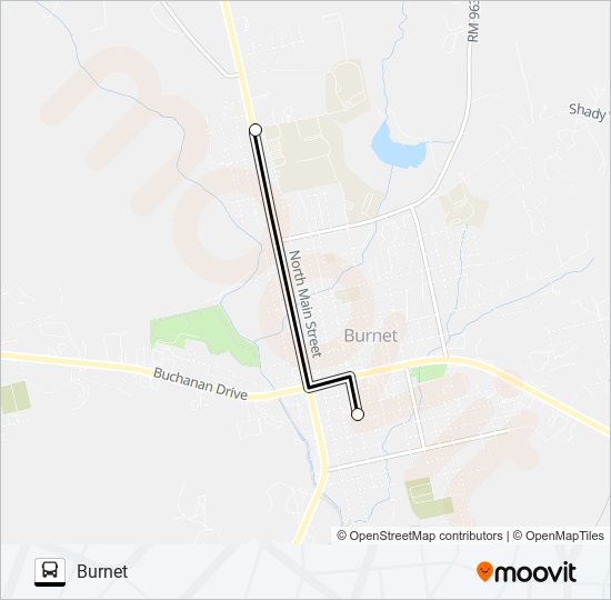 Mapa de BURNET LOCAL SERVICE de autobús