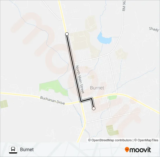 BURNET LOCAL SERVICE Bus Line Map