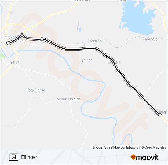 ELLINGER - LA GRANGE bus Line Map