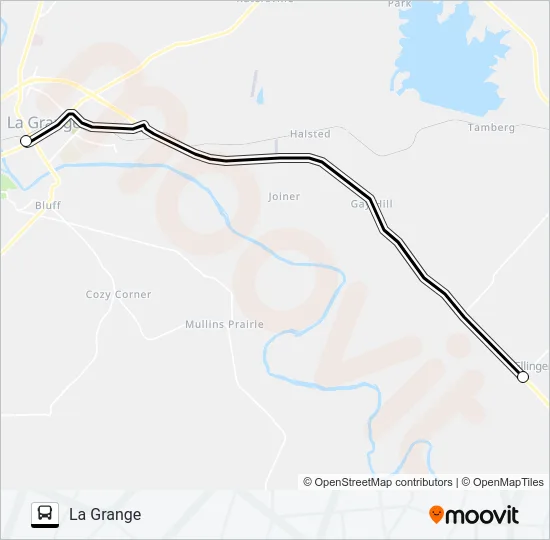 ELLINGER - LA GRANGE Bus Line Map