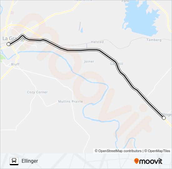 ELLINGER - LA GRANGE Bus Line Map