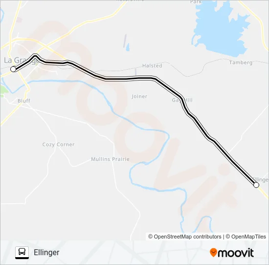 ELLINGER - LA GRANGE Bus Line Map