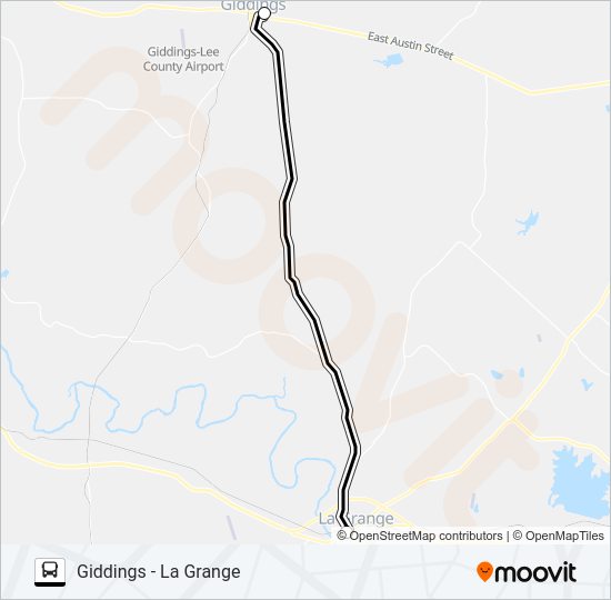 GIDDINGS - LA GRANGE Bus Line Map