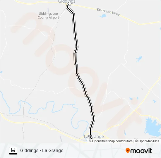 GIDDINGS - LA GRANGE Bus Line Map