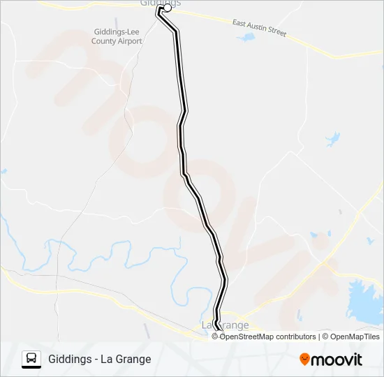 GIDDINGS - LA GRANGE Bus Line Map