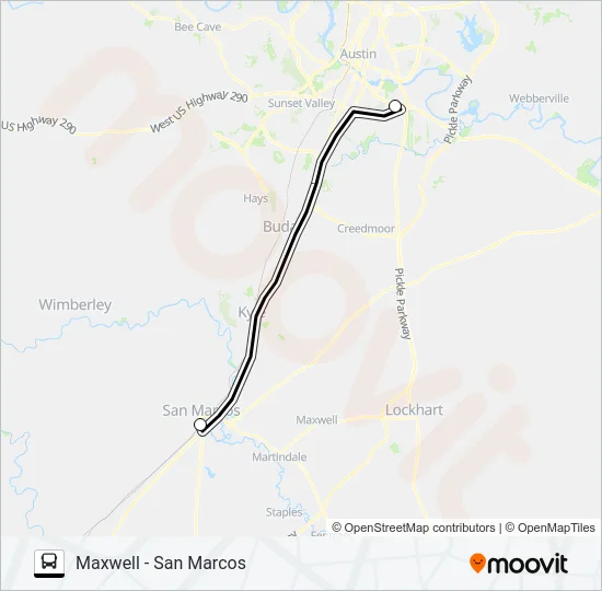 MAXWELL - SAN MARCOS Bus Line Map
