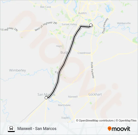 MAXWELL - SAN MARCOS Bus Line Map