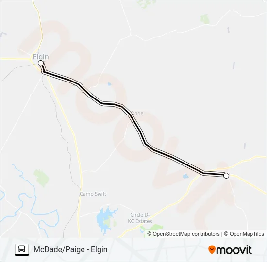 MCDADE/PAIGE - ELGIN Bus Line Map