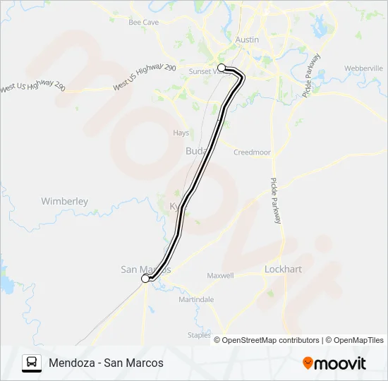 MENDOZA - SAN MARCOS Bus Line Map