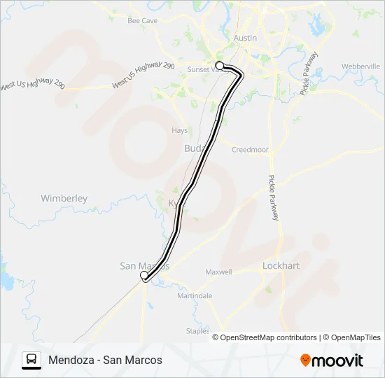 MENDOZA - SAN MARCOS Bus Line Map