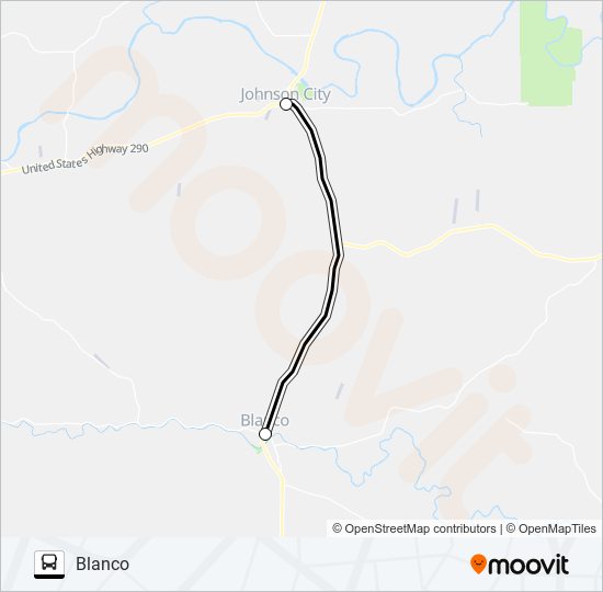 BLANCO - JOHNSON CITY bus Line Map