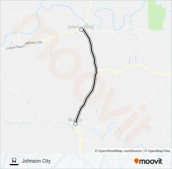 BLANCO - JOHNSON CITY Bus Line Map