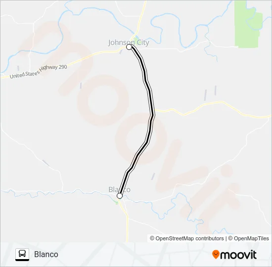 BLANCO - JOHNSON CITY Bus Line Map