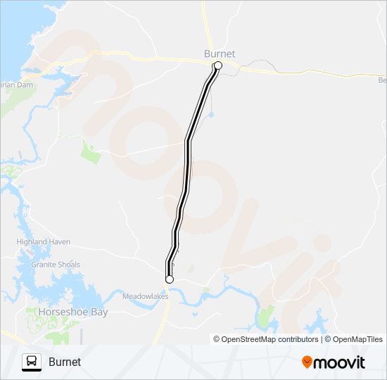 BURNET - MARBLE FALLS bus Line Map