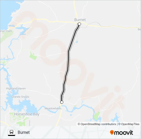 BURNET - MARBLE FALLS Bus Line Map