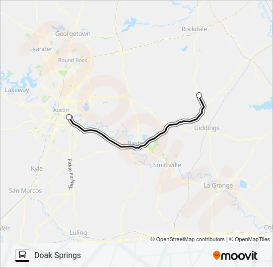 DOAK SPRINGS - AUSTIN Bus Line Map