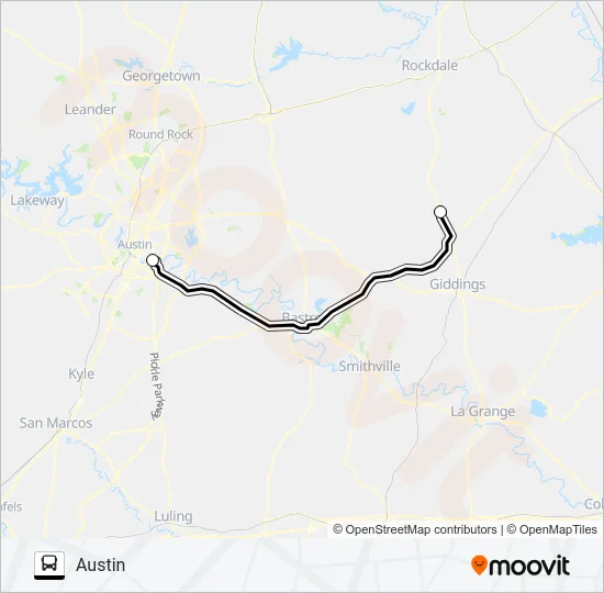 DOAK SPRINGS - AUSTIN Bus Line Map