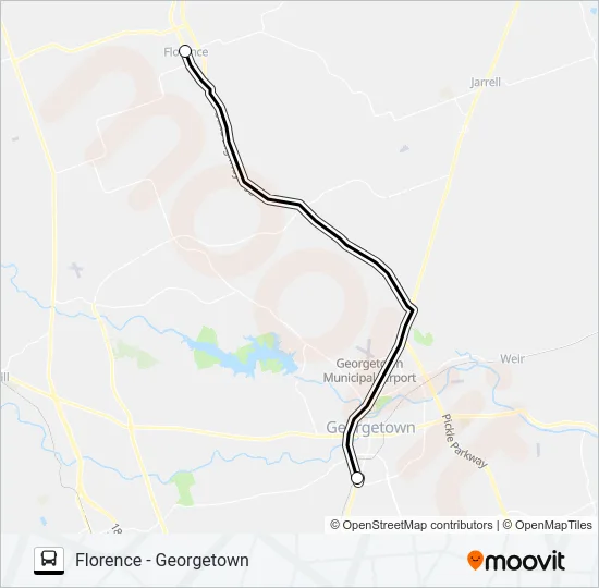FLORENCE - GEORGETOWN Bus Line Map