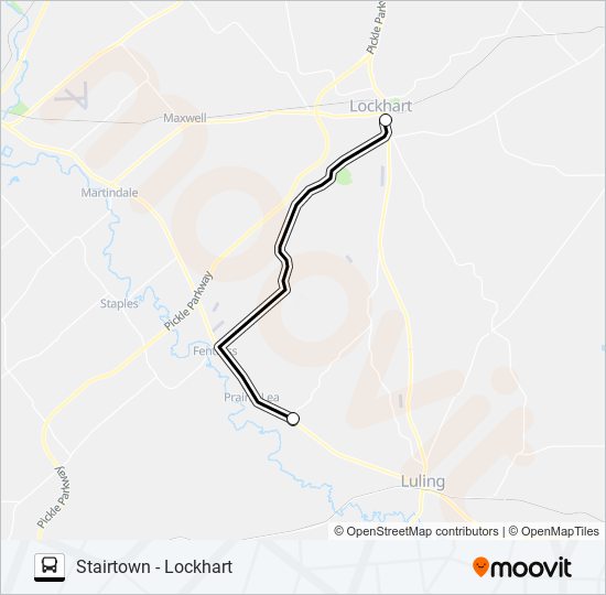 Mapa de STAIRTOWN -  LOCKHART de autobús