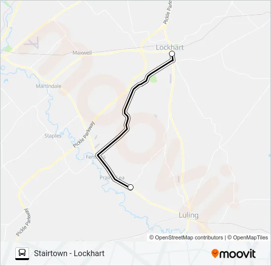 STAIRTOWN -  LOCKHART Bus Line Map