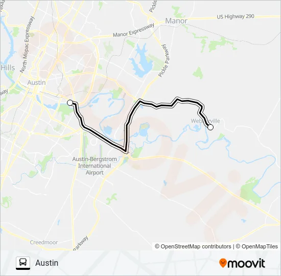 WEBBERVILLE -  AUSTIN Bus Line Map