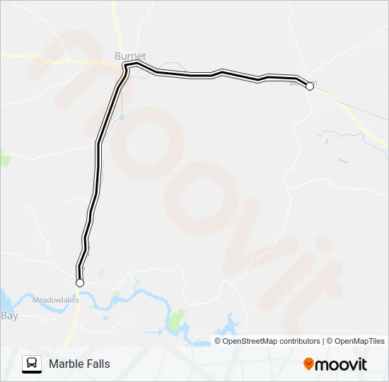 BERTRAM - MARBLE FALLS Bus Line Map