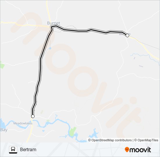 Mapa de BERTRAM - MARBLE FALLS de autobús