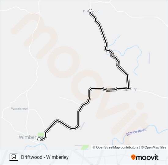 Mapa de DRIFTWOOD  - WIMBERLEY de autobús