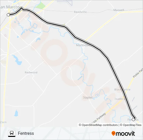 FENTRESS -  SAN MARCOS Bus Line Map