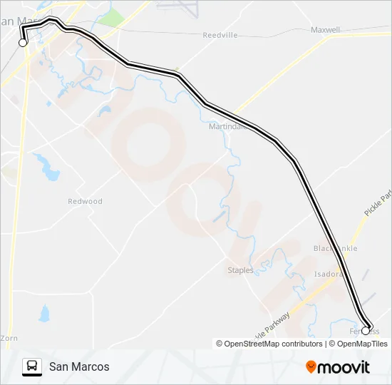 FENTRESS -  SAN MARCOS Bus Line Map
