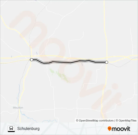 FLATONIA - SCHULENBURG Bus Line Map