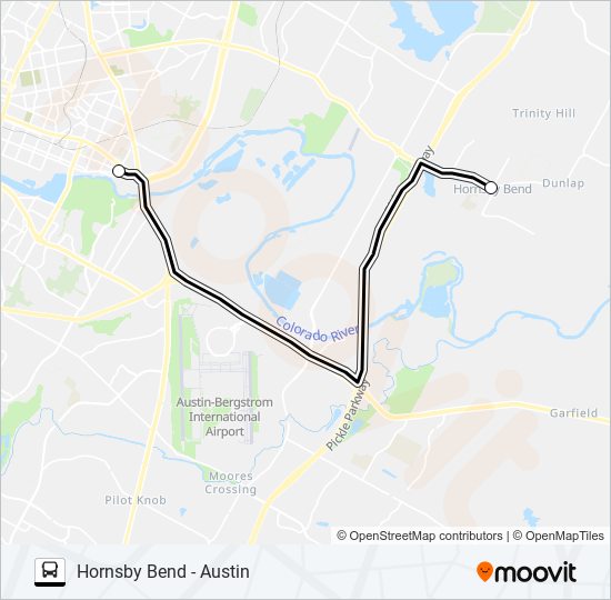 HORNSBY BEND -  AUSTIN bus Line Map