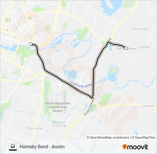 HORNSBY BEND -  AUSTIN Bus Line Map