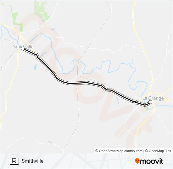 SMITHVILLE - LA GRANGE Bus Line Map