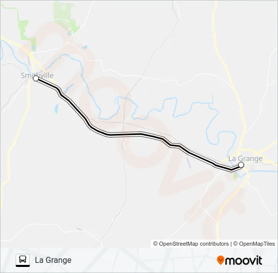 SMITHVILLE - LA GRANGE Bus Line Map
